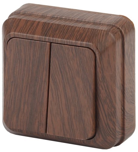 Выключатель накладной Эра Intro Quadro 2-кл. венге фото Выключатель накладной Эра Intro Quadro 2-кл. венге картинка